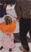 Edouard Vuillard Orange girl clothes painting